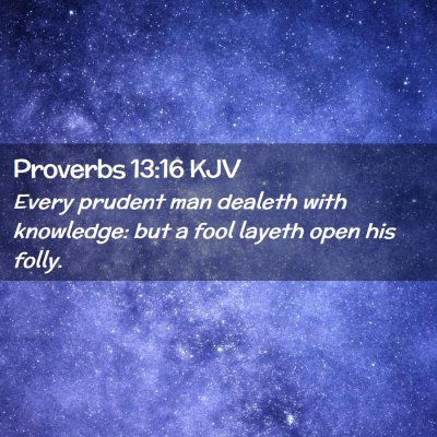 Picture 02 - Proverbs 13:16 KJV - Every prudent man dealeth with knowledge: but a - Bible Verse Picture