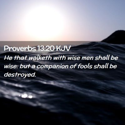 Picture 02 - Proverbs 13:20 KJV - He that walketh with wise men shall be wise: but - Bible Verse Picture