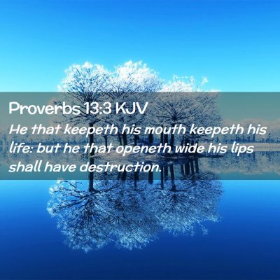 Picture 02 - Proverbs 13:3 KJV - He that keepeth his mouth keepeth his life: but - Bible Verse Picture