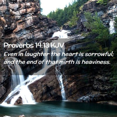 Picture 02 - Proverbs 14:13 KJV - Even in laughter the heart is sorrowful; and the - Bible Verse Picture