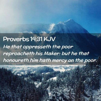 Picture 02 - Proverbs 14:31 KJV - He that oppresseth the poor reproacheth his - Bible Verse Picture