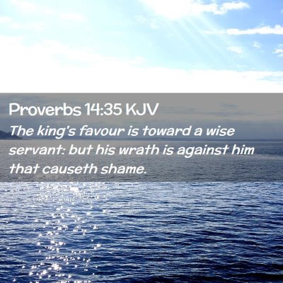 Picture 02 - Proverbs 14:35 KJV - The king's favour is toward a wise servant: but - Bible Verse Picture