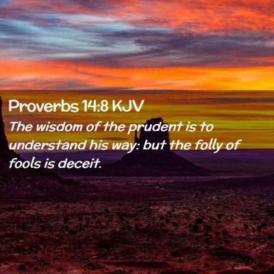 Picture 02 - Proverbs 14:8 KJV - The wisdom of the prudent is to understand his - Bible Verse Picture