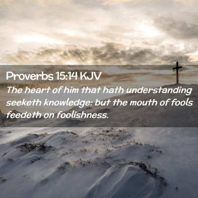 Picture 02 - Proverbs 15:14 KJV - The heart of him that hath understanding seeketh - Bible Verse Picture