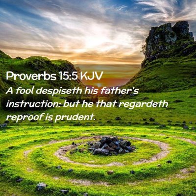 Picture 02 - Proverbs 15:5 KJV - A fool despiseth his father's instruction: but he - Bible Verse Picture
