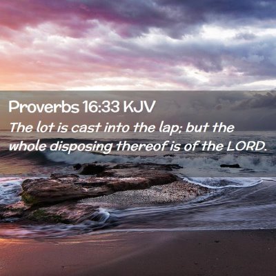 Picture 02 - Proverbs 16:33 KJV - The lot is cast into the lap; but the whole - Bible Verse Picture