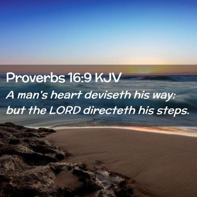 Picture 02 - Proverbs 16:9 KJV - A man's heart deviseth his way: but the LORD - Bible Verse Picture