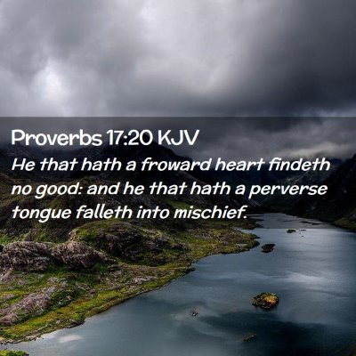 Picture 02 - Proverbs 17:20 KJV - He that hath a froward heart findeth no good: and - Bible Verse Picture