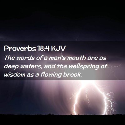 Picture 02 - Proverbs 18:4 KJV - The words of a man's mouth are as deep waters, - Bible Verse Picture