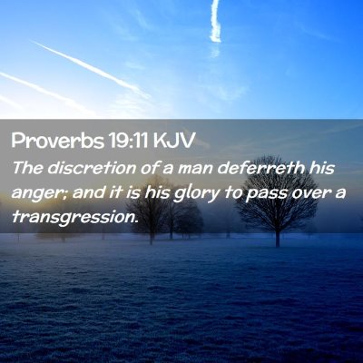 Picture 02 - Proverbs 19:11 KJV - The discretion of a man deferreth his anger; and - Bible Verse Picture