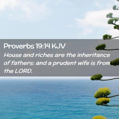 Picture 02 - Proverbs 19:14 KJV - House and riches are the inheritance of fathers: - Bible Verse Picture