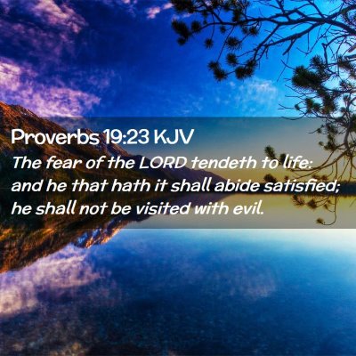 Picture 02 - Proverbs 19:23 KJV - The fear of the LORD tendeth to life: and he that - Bible Verse Picture