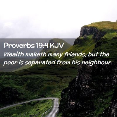 Picture 02 - Proverbs 19:4 KJV - Wealth maketh many friends; but the poor is - Bible Verse Picture