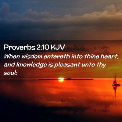 Picture 02 - Proverbs 2:10 KJV - When wisdom entereth into thine heart, and - Bible Verse Picture