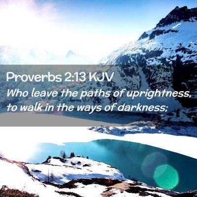 Picture 02 - Proverbs 2:13 KJV - Who leave the paths of uprightness, to walk in - Bible Verse Picture