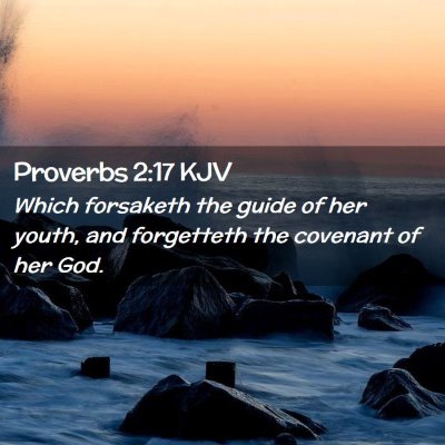 Picture 02 - Proverbs 2:17 KJV - Which forsaketh the guide of her youth, and - Bible Verse Picture
