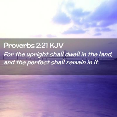 Picture 02 - Proverbs 2:21 KJV - For the upright shall dwell in the land, and the - Bible Verse Picture