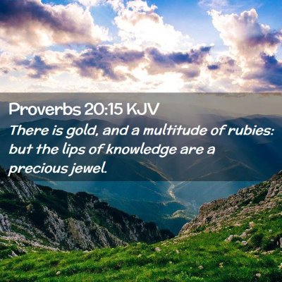 Picture 02 - Proverbs 20:15 KJV - There is gold, and a multitude of rubies: but the - Bible Verse Picture