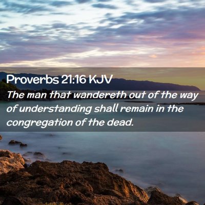 Picture 02 - Proverbs 21:16 KJV - The man that wandereth out of the way of - Bible Verse Picture