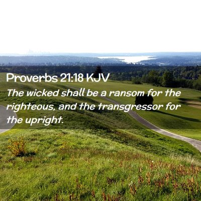 Picture 02 - Proverbs 21:18 KJV - The wicked shall be a ransom for the righteous, - Bible Verse Picture