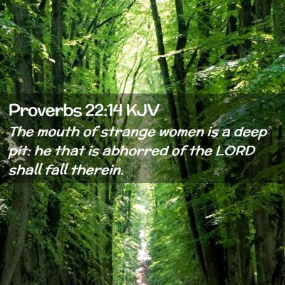 Picture 02 - Proverbs 22:14 KJV - The mouth of strange women is a deep pit: he that - Bible Verse Picture