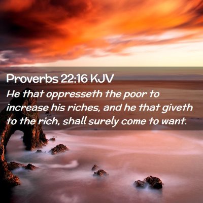 Picture 02 - Proverbs 22:16 KJV - He that oppresseth the poor to increase his - Bible Verse Picture
