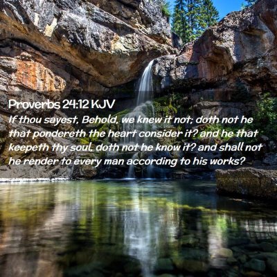 Picture 02 - Proverbs 24:12 KJV - If thou sayest, Behold, we knew it not; doth not - Bible Verse Picture