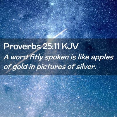 Picture 02 - Proverbs 25:11 KJV - A word fitly spoken is like apples of gold in - Bible Verse Picture