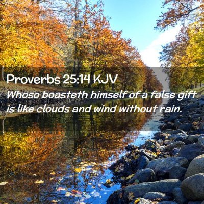 Picture 02 - Proverbs 25:14 KJV - Whoso boasteth himself of a false gift is like - Bible Verse Picture