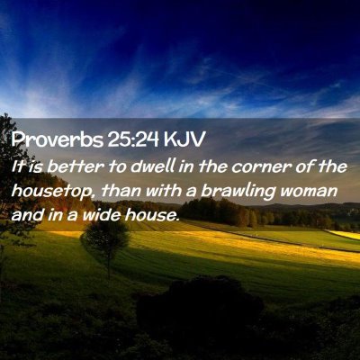 Picture 02 - Proverbs 25:24 KJV - It is better to dwell in the corner of the - Bible Verse Picture