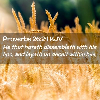 Picture 02 - Proverbs 26:24 KJV - He that hateth dissembleth with his lips, and - Bible Verse Picture