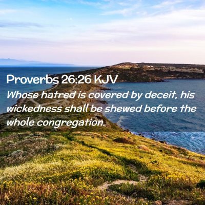 Picture 02 - Proverbs 26:26 KJV - Whose hatred is covered by deceit, his wickedness - Bible Verse Picture