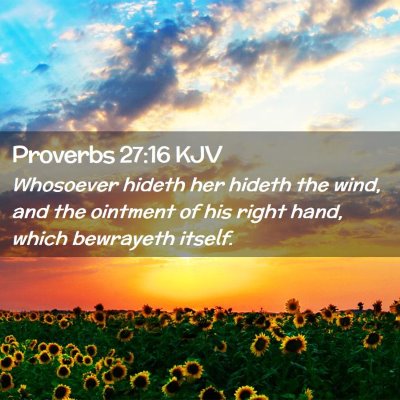 Picture 02 - Proverbs 27:16 KJV - Whosoever hideth her hideth the wind, and the - Bible Verse Picture