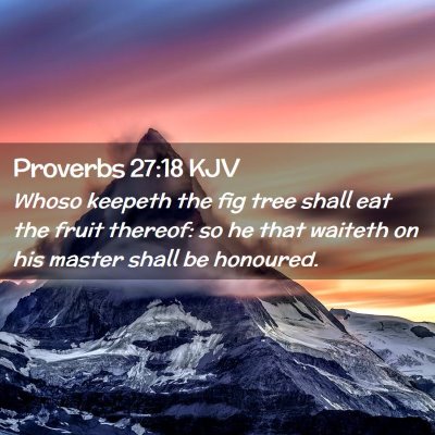 Picture 02 - Proverbs 27:18 KJV - Whoso keepeth the fig tree shall eat the fruit - Bible Verse Picture