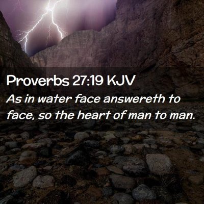 Picture 02 - Proverbs 27:19 KJV - As in water face answereth to face, so the heart - Bible Verse Picture