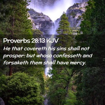 Picture 02 - Proverbs 28:13 KJV - He that covereth his sins shall not prosper: but - Bible Verse Picture