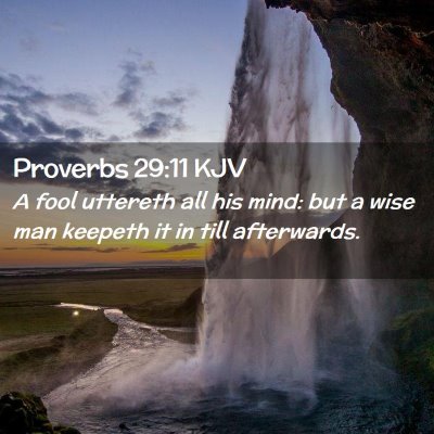 Picture 02 - Proverbs 29:11 KJV - A fool uttereth all his mind: but a wise man - Bible Verse Picture