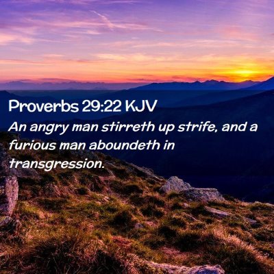 Picture 02 - Proverbs 29:22 KJV - An angry man stirreth up strife, and a furious - Bible Verse Picture