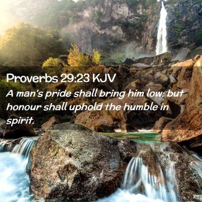 Picture 02 - Proverbs 29:23 KJV - A man's pride shall bring him low: but honour - Bible Verse Picture