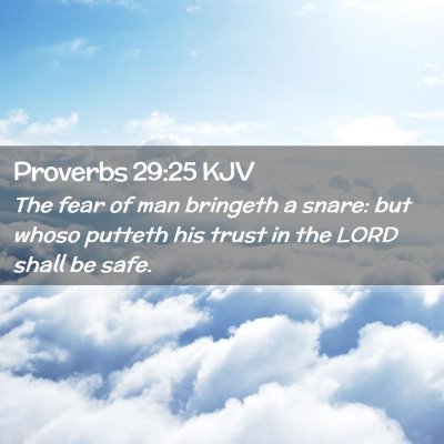 Picture 02 - Proverbs 29:25 KJV - The fear of man bringeth a snare: but whoso - Bible Verse Picture