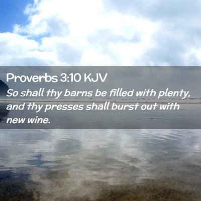 Picture 02 - Proverbs 3:10 KJV - So shall thy barns be filled with plenty, and thy - Bible Verse Picture