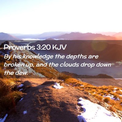 Picture 02 - Proverbs 3:20 KJV - By his knowledge the depths are broken up, and - Bible Verse Picture