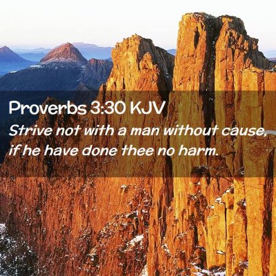 Picture 02 - Proverbs 3:30 KJV - Strive not with a man without cause, if he have - Bible Verse Picture