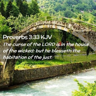 Picture 02 - Proverbs 3:33 KJV - The curse of the LORD is in the house of the - Bible Verse Picture