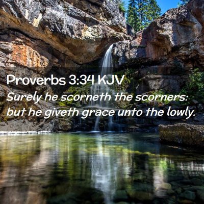 Picture 02 - Proverbs 3:34 KJV - Surely he scorneth the scorners: but he giveth - Bible Verse Picture