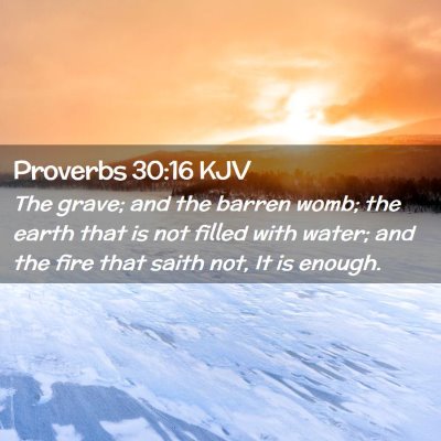 Picture 02 - Proverbs 30:16 KJV - The grave; and the barren womb; the earth that is - Bible Verse Picture