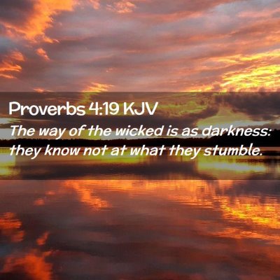 Picture 02 - Proverbs 4:19 KJV - The way of the wicked is as darkness: they know - Bible Verse Picture