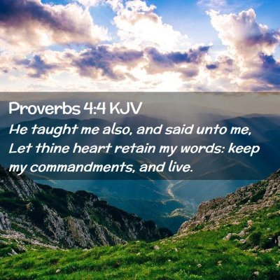 Picture 02 - Proverbs 4:4 KJV - He taught me also, and said unto me, Let thine - Bible Verse Picture