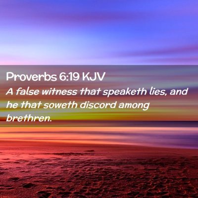 Picture 02 - Proverbs 6:19 KJV - A false witness that speaketh lies, and he that - Bible Verse Picture