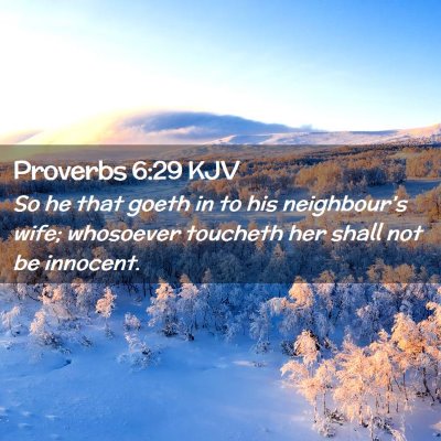 Picture 02 - Proverbs 6:29 KJV - So he that goeth in to his neighbour's wife; - Bible Verse Picture